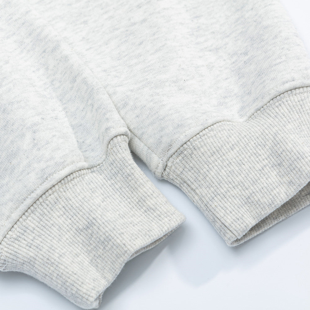 Plush embroidered hooded sweatshirt with plush