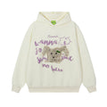 Plush puppy embroidered hooded sweatshirt with plush